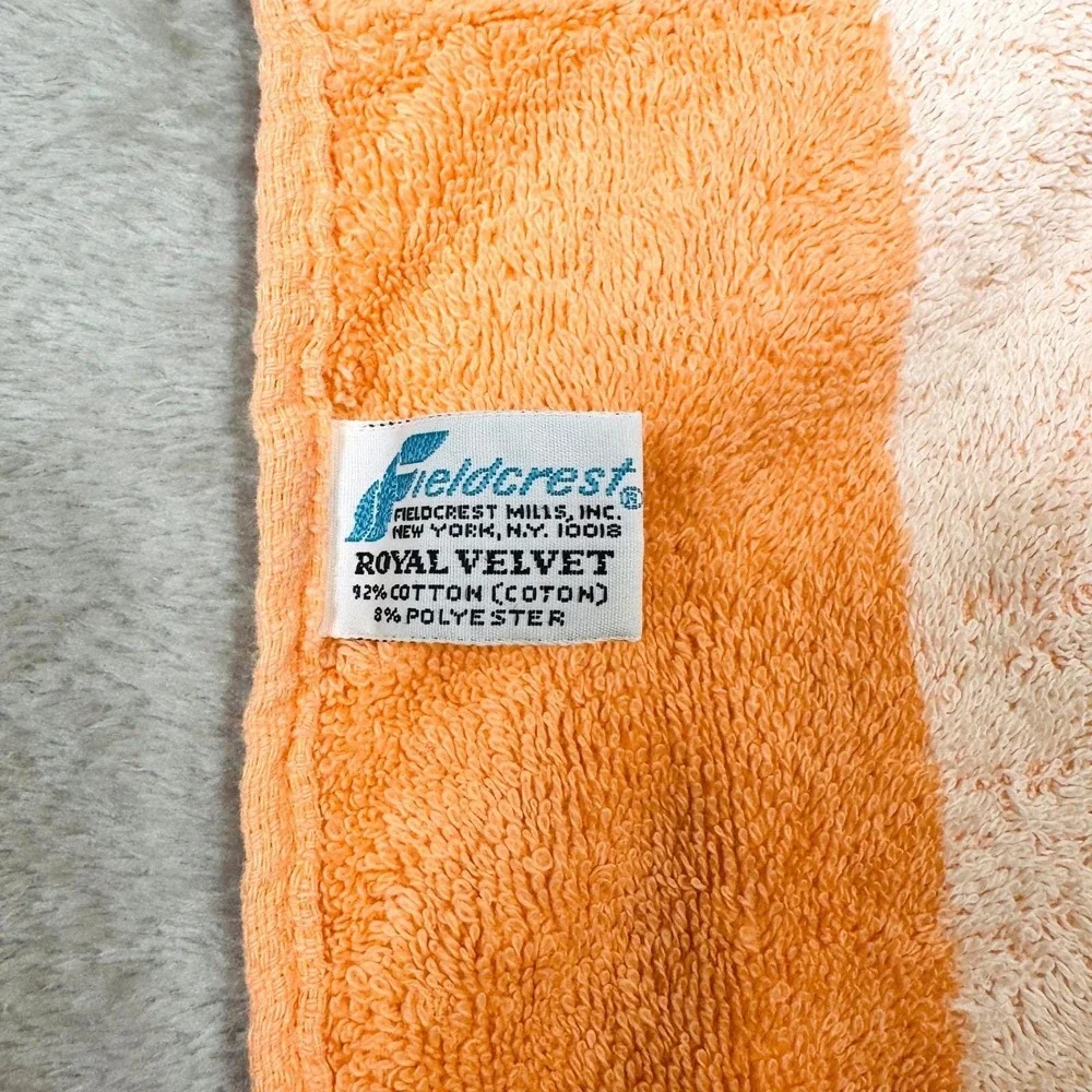 Fieldcrest Cannon Royal Velvet Vintage 3 Piece Towel Set Orange Rust Terry Cloth